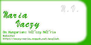 maria vaczy business card